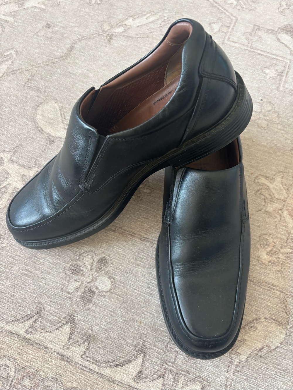 Johnston & Murphy Black Leather Slip-On Dress Loafers